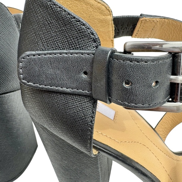 GEOX • Block heel black leather sandals • Size 8 - Picture 5 of 5